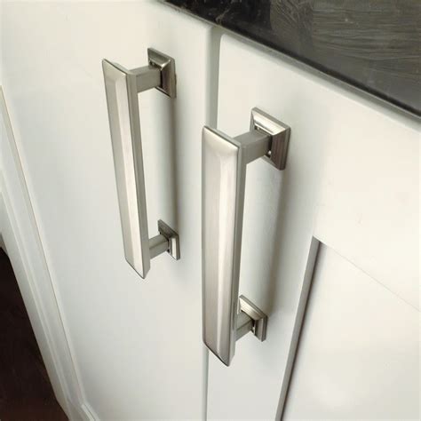 contemporary brushed nickel drawer pulls